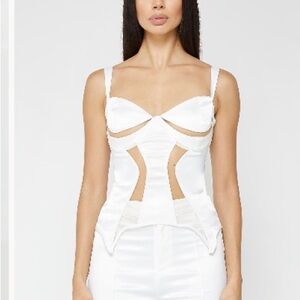 Manière De Voir Silk Satin Corset Top